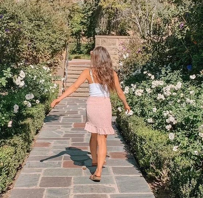 Brandy Melville Skirt Size Small / 26 Pink Floral Ruffle Skirt Women’s - Изображение 1 из 4