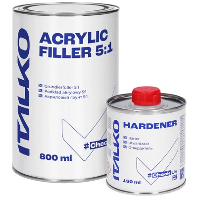 2K Acrylfüller 5:1 Füller Grundierung Rostschutz Weiß + Härter für Autolack 1L - Bild 1 von 3