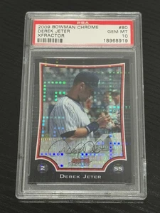 2009 Bowman Chrome XFractor #80 Derek Jeter /250 PSA GEM MINT 10 (pop: 12) - Picture 1 of 2