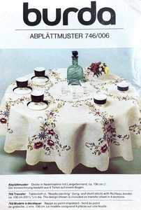 Burda 746/006 Embroidery Pattern Floral Round Tablecloth 136cmø with Transfers - Picture 1 of 3