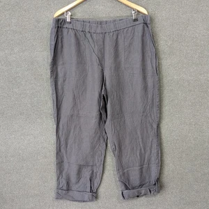 Pure J Jill Linen Pants Womens Large Pull On Roll Tab Lagenlook Natural Minimal - Picture 1 of 16