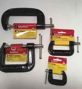 GREATNECK C- CLAMPS LOT4 4”-2”-2 1/2”-1” NWT - Picture 1 of 5