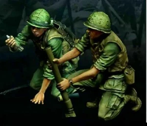 Kit modelo de figura de resina 1/35 guerra de Vietnam soldados estadounidenses bombardeo de mortero sin pintar - Imagen 1 de 2