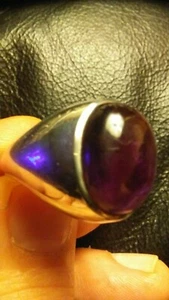 VINTAGE AMTHYST 925 STERLING SILVER RING- SIZE 10 1/2- AQUARIUS BIRTH STONE - Picture 1 of 12