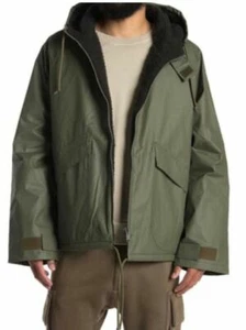 NWT YEEZY SEASON 3 WAXED COTTON ANORAK JACKET MILITARY STONE Sz Oversized  XS - Picture 1 of 14