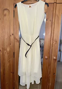Rare London Womens Yellow Long Dress with Belt Size UK6 Lemon Yellow Occasion - Picture 1 of 4