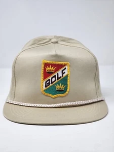 Tan Snapback Golf Hat With Crowns 100% Cotton - Picture 1 of 7