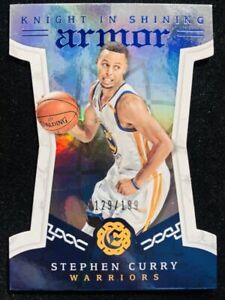 2016-17 Panini Excalibur STEPHEN CURRY #4 Knight in Shining Armor Blue 129/199