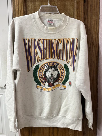 Vintage University of Washington Huskies Rose Bowl 1992 Sweatshirt L USA Cover