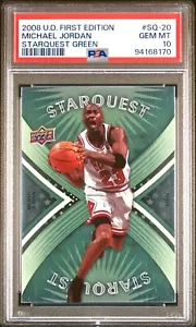 Michael Jordan RARE GREEN FOIL UPPER DECK INVESTMENT SSP BULLS HOF ROY PSA 10 - Picture 1 of 2