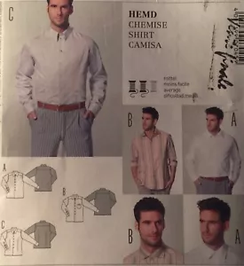 NEW 'BURDA' PATTERN MEN'S CLASSIC SHIRT 7045 SIZE 34-50 - Picture 1 of 2