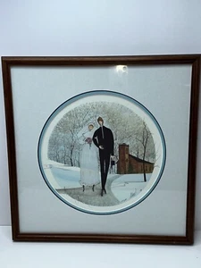 RARE P Buckley Moss The Wedding Little Brown Church Matted Framed Print 261/1000 - Picture 1 of 7