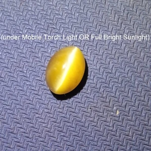 5 Ct 11.6x8.4x7.6 MM Natural Yellow Color Cat's Eye Quartz Oval Cabochon Gems - Picture 1 of 24