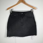 Glassons womens denim A line skirt size 8 black zip fly cotton 46.0034