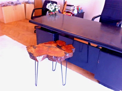 Handmade Olive Wood Rustic Coffee Table,Live Edge Quality Resin Coffee Table - Image 1 of 4