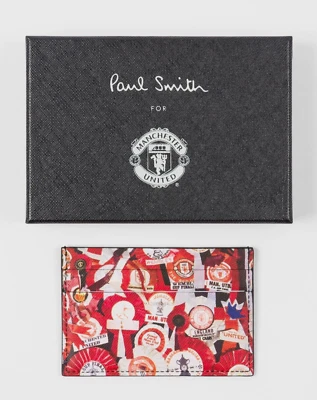Cartera Tarjeta Paul Smith Manchester United Cuero Negro MUFC Roseta Inglaterra Nueva con Etiquetas Foto 1 de 4