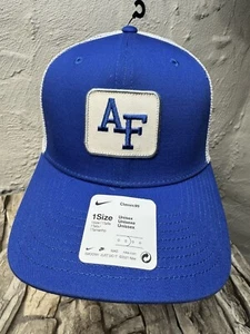 NIKE Classic99 AIR FORCE FALCONS Football Royal Patch NCAA Mesh Snapback Cap Hat - Picture 1 of 10