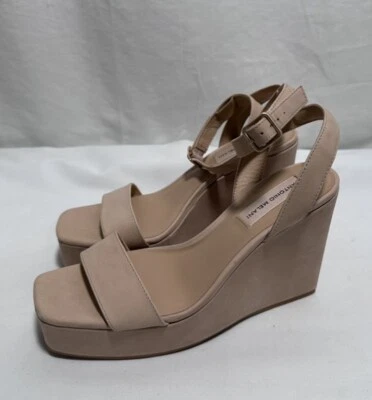 Antonio Melani Women Sandals Platform Wedges 8.5M Shoes Leather Ankle Nude Beige - Image 1 of 4