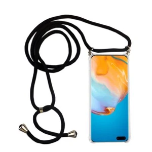 Huawei P40 Pro Łańcuszek na telefon komórkowy Etui z paskiem Case do zawieszenia ze sznurkiem Czarne - Zdjęcie 1 z 4