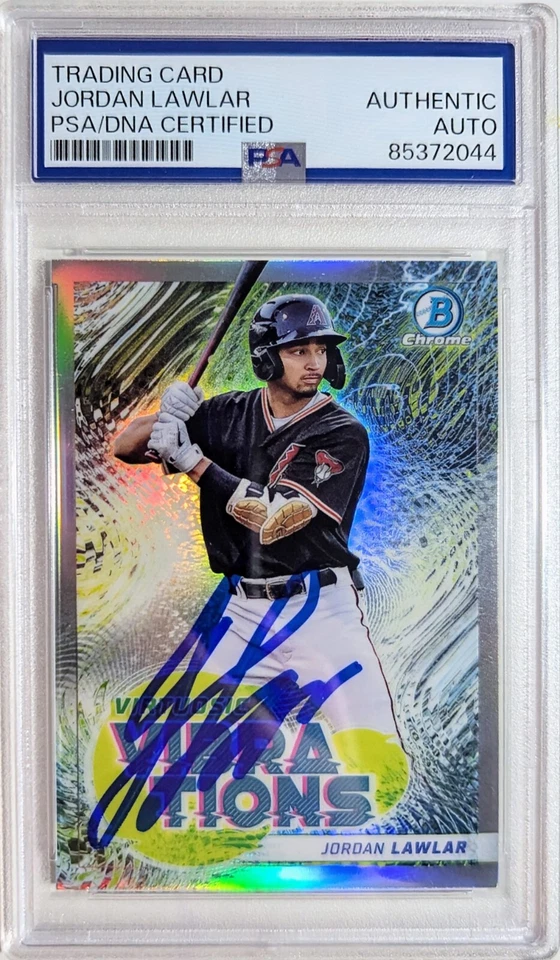 Jordan Lawlar Signed 2022 Bowman Vibrations Trading Card Auto PSA/DNA Dbacks - Image 1 of 1