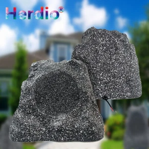 Herdio 2x Outdoor Rock Speakers Pool Lawn Garden Pool Party Speakers Waterproof - Picture 1 of 32