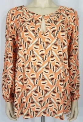 NWT Ghost London Anthropologie Retro Bloom peach blouse ladies Medium - Изображение 1 из 4