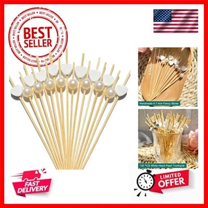 Cocktail Picks,100 PCS White Pearl White Heart Toothpicks for Appetizers, 4.7... - Picture 1 of 8