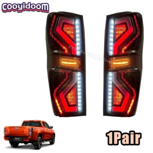 LH&RH Smoke Black Sequential LED Tail Lights Lamp For Isuzu D-Max DMax 2019-2024 - Picture 1 of 12