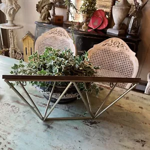 Danya B. Industrial Metal Hardwood Wall Mounted Shelf Floating 7 X 18 X 8" TALL - Picture 1 of 9