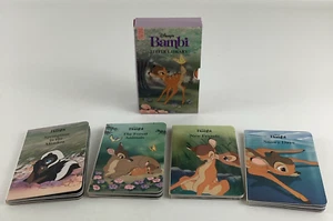 Juego de mini libro de tablero de la biblioteca Bambi de Disney días nevados amigos de colección años 90 - Imagen 1 de 8