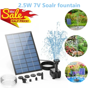 2,5 W Solar Springbrunnenpumpe, mit 6 Düsen und 4 Fuß Wasserleitung, solarbetriebene Pumpe für - Bild 1 von 8