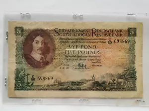 1956 SOUTH AFRICA 5 Pounds Standard Banknote Elizabeth II - Picture 1 of 4