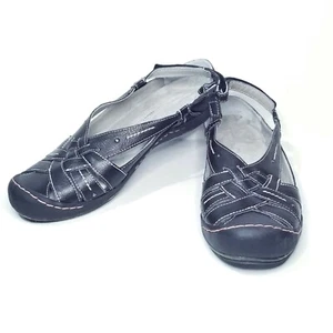 JAMBU WOMENS SANDALS 10 STINGRAY BLACK WOVEN LEATHER - Picture 1 of 7
