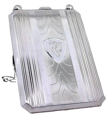 VINTAGE 100 YEAR OLD ANTIQUE ELGIN COIN MIRROR STERLING PURSE 3 1/2 x 2 1/2" - Image 1 of 3