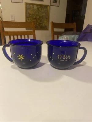 Набор из 2 кружек Tobin James Liquid Love кобальтово-голубого цвета небесные - Изображение 1 из 4