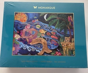Laurel Burch Sea Goddess 1000 pc Puzzle NEW SEALED MONARQUE mermaid jungle cats - Picture 1 of 6