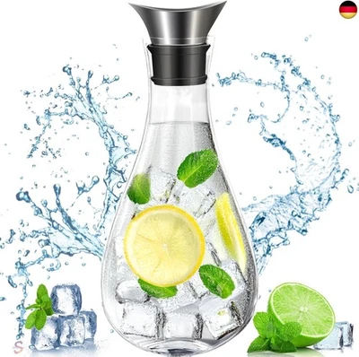 ZHHGOO Wasserkaraffe Glas,Glas Karaffe,Glaskaraffe mit Deckel aus - Bild 1 von 4