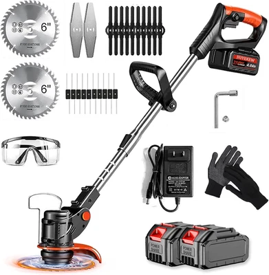 Electric Weed Wacker Cordless 21V Electric Weed Trimmer Battery Powered Brush Cu - Image 1 of 4