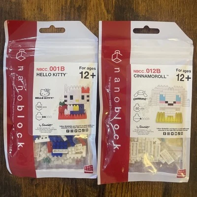 New Nanoblock Hello Kitty & Cinnamoroll Micro Sized Building Set Japan Lot of 2 - Image 1 of 4