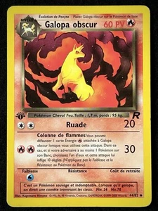 1st Edition GALOPA OBSCUR (Dark Rapidash) Vintage French Pokémon Card 44/82 - NM - Picture 1 of 6