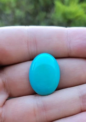 One Large Oval Shaped Natural Sleeping Beauty Turquoise Cabochon 18.5x25.5mm - Image 1 of 4