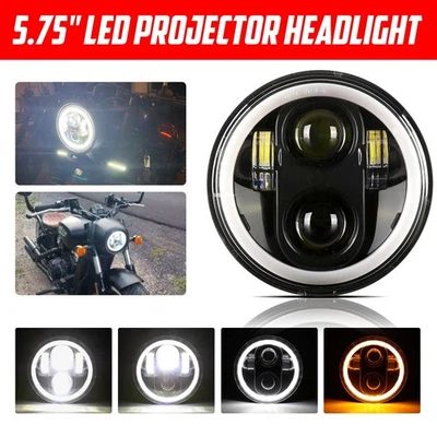 Farol de LED 5,75" 5-3/4 polegadas redondo Hi-Lo DRL para Yamaha Vmax VMX 1200 1700 - Imagem 1 de 4