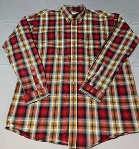 Camisa Cinch Manga Larga Con Botones Roja Blanca Marrón A Cuadros Para Hombre Talla XXL - Imagen 1 de 4