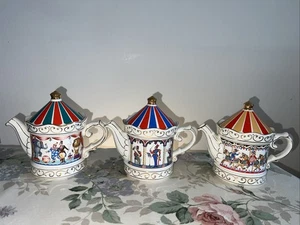 Vintage Sadler Pottery Circus,Band Stand,Carousel Teapots-Gilded - Picture 1 of 22