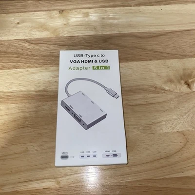 5-In-1 USB Type C to VGA + HDMI + 3x USB Adapter - Image 1 of 4