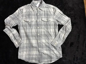 American Eagle Super Soft Gray Checkered Flannel Shirt Size Men’s Small NWT - Picture 1 of 8