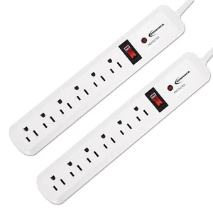 Innovera 71653 6 AC Outlets 4' Cord 540 J Surge Protector - White (2/Pack) New - Picture 1 of 3