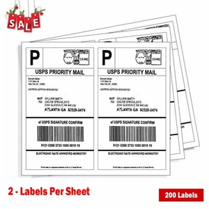 200 Shipping Address Labels 8.5x5.5 Half Sheet Self Adhesive Rectangle Corner - Picture 1 of 7