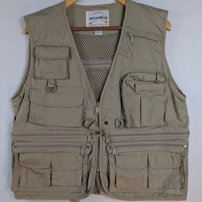 VTG Field & Stream Outdoor Vest Mens MED Khaki Fishing Hiking Hunting Camping - Image 1 of 4
