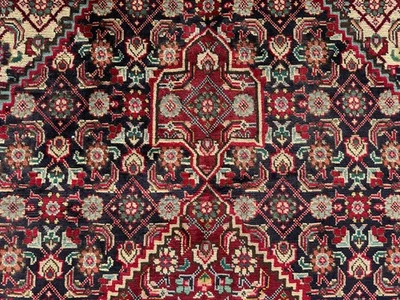 6x9 BLUE ANTIQUE ORIENTAL RUG HAND-KNOTTED vintage navy green red handmade 6x10 - Image 1 of 4